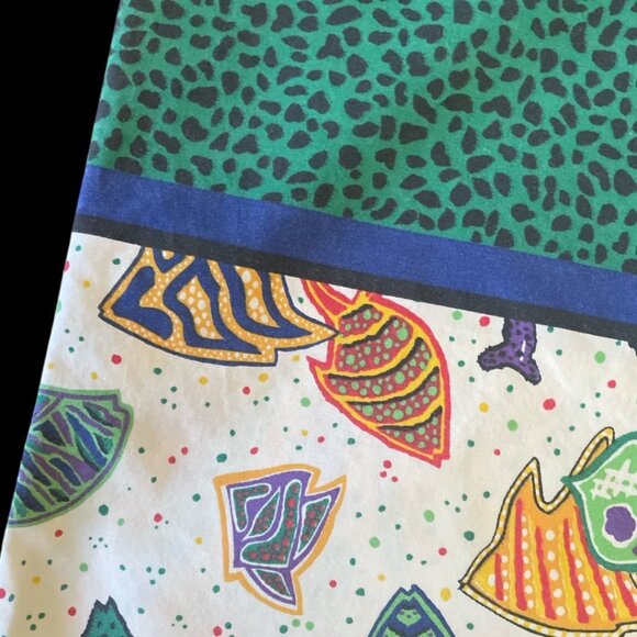 Vintage J. Kee Sheridan Pillowcases Vibrant Abstract Sea Life Patterns Beachy - Picture 4 of 8